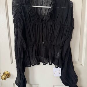 Elegant Black Sheer Blouse